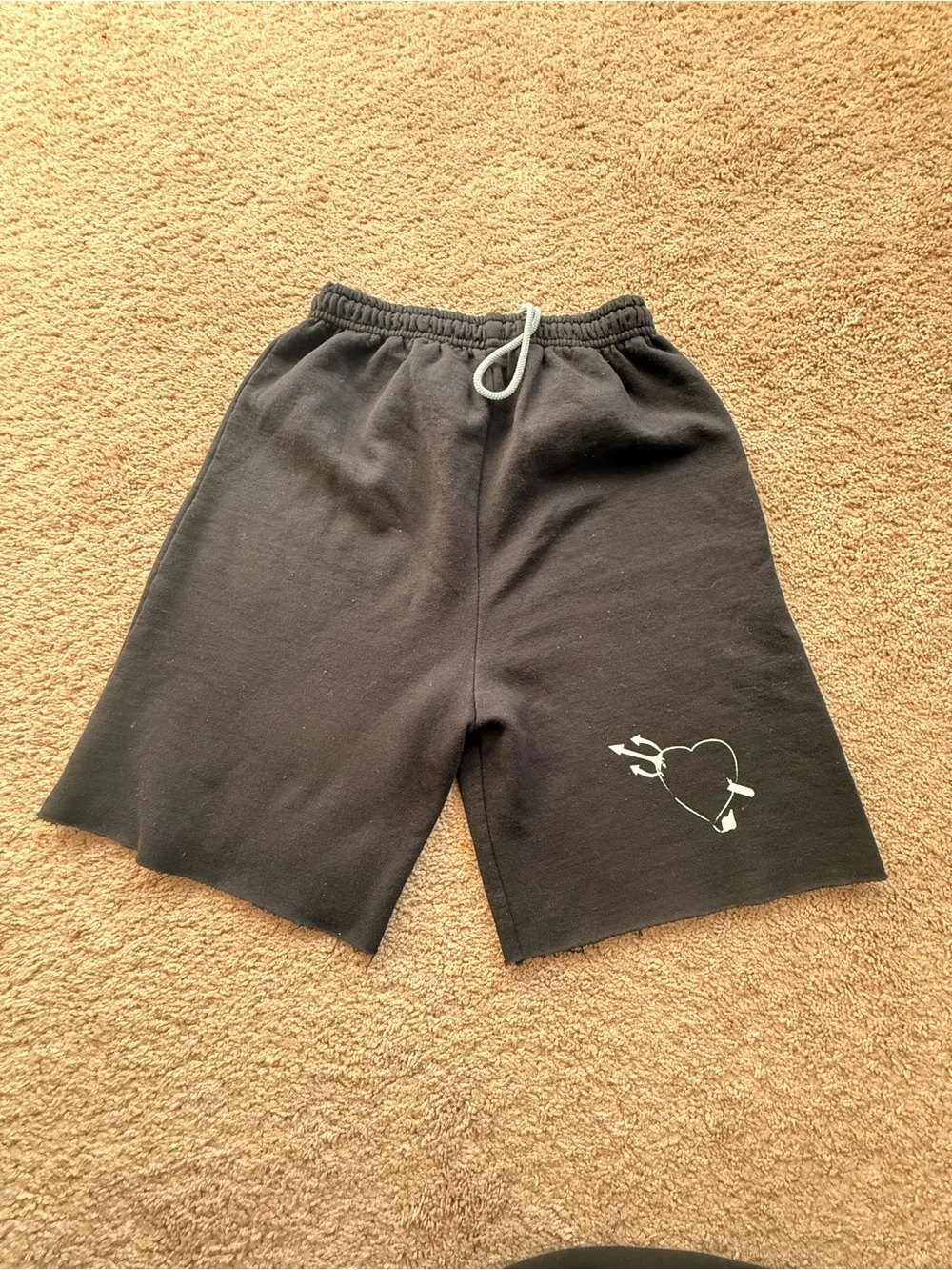 Boys Lie Black Knit Graphic Athletic Shorts - Picture 2 of 3